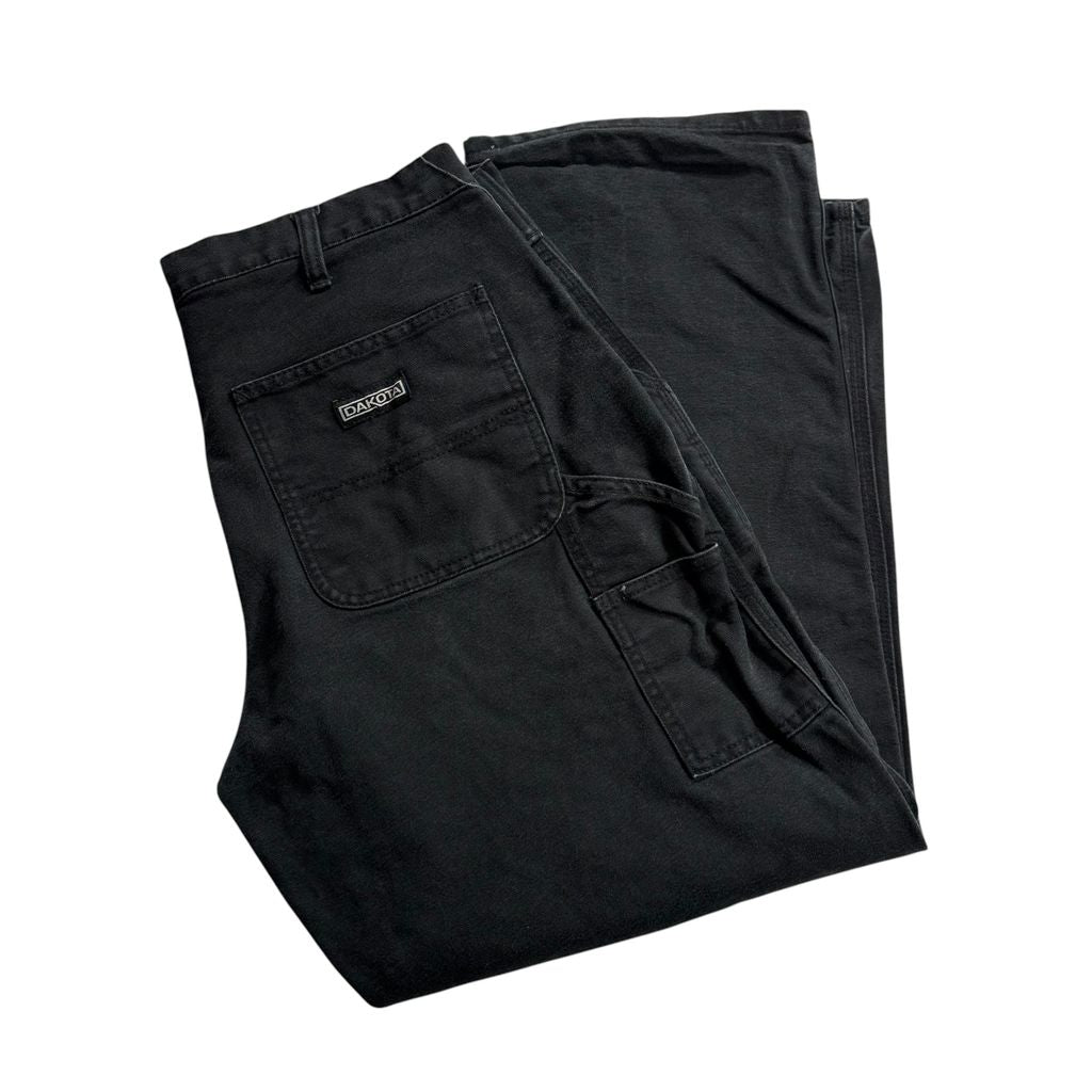 【USED】DAKOTA Worker Painter Pants Black 36 x 32 / ダコタ ワーク ペインターパンツ ブラック ダック地 ワークウェア ビンテージ 古着
