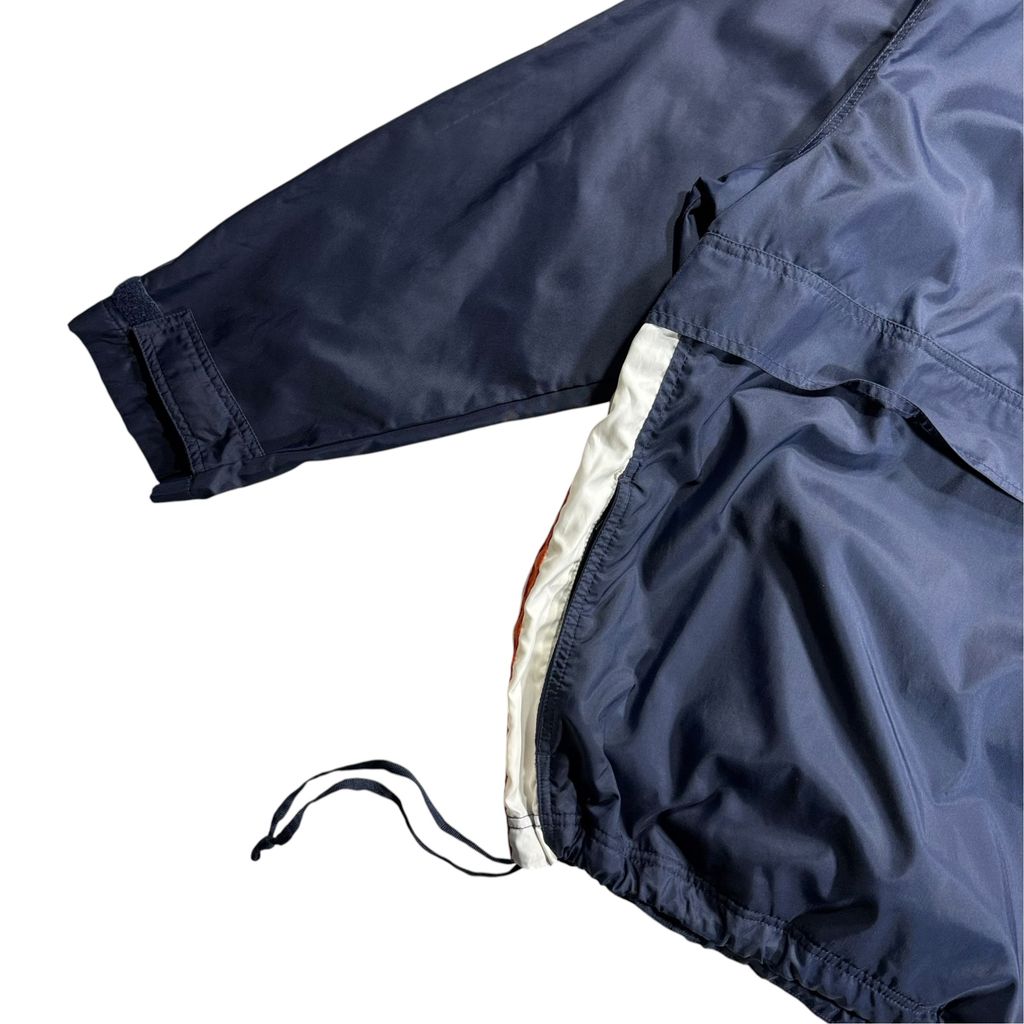 【USED】00s NIKE Hooded Nylon Pullover Jacket Navy x Orange L / ナイキ フーデッド ナイロン プルオーバー ジャケット アノラック パーカー 刺繍 紺 オレンジ 00年代