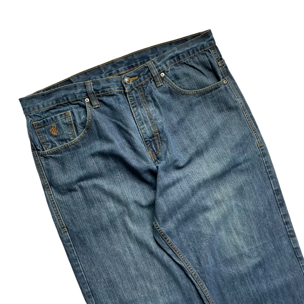 【Used】Rocawear Embroidery Logo Loose Fit Washed Denim Pants