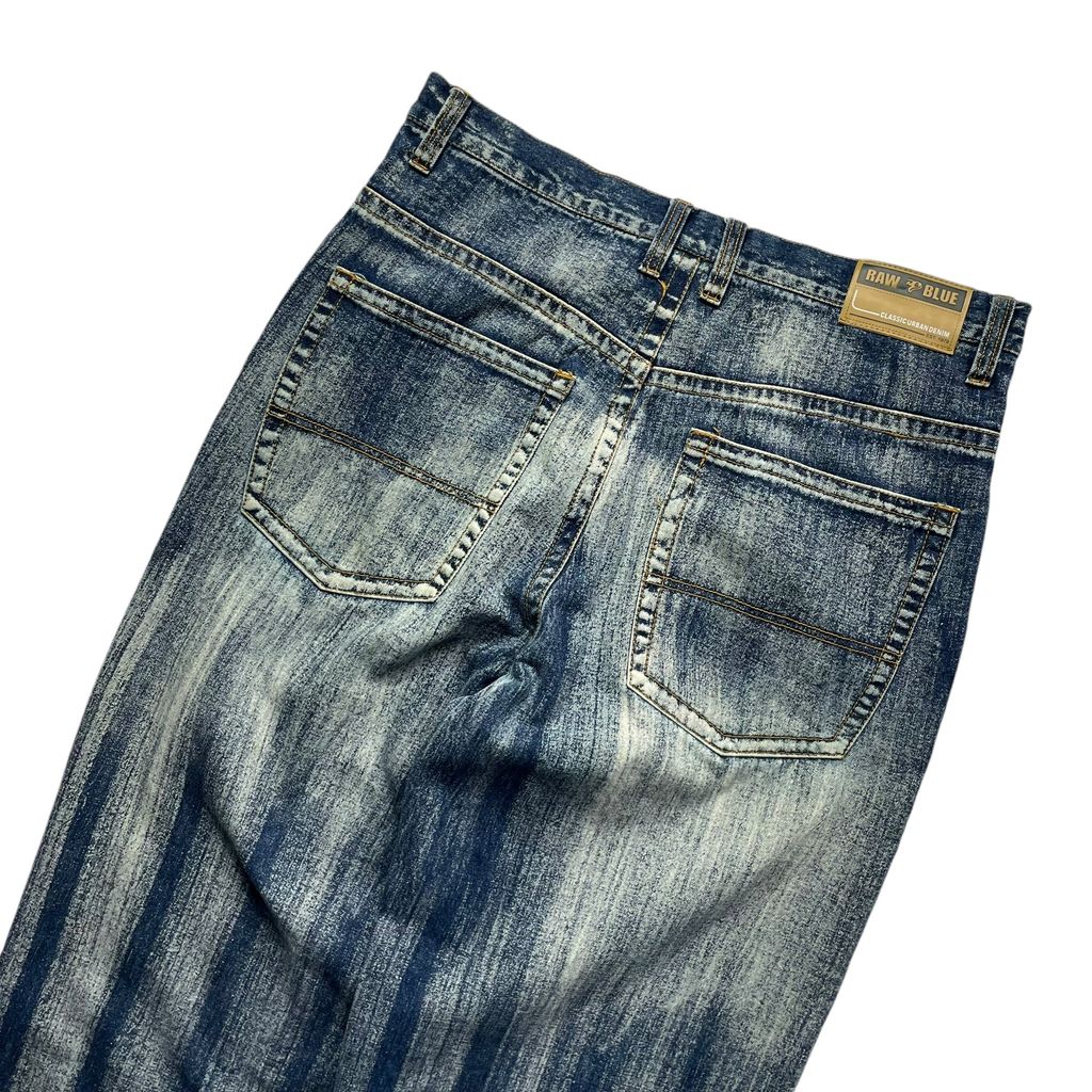 Raw Blue Loose Fit Bleach Denim