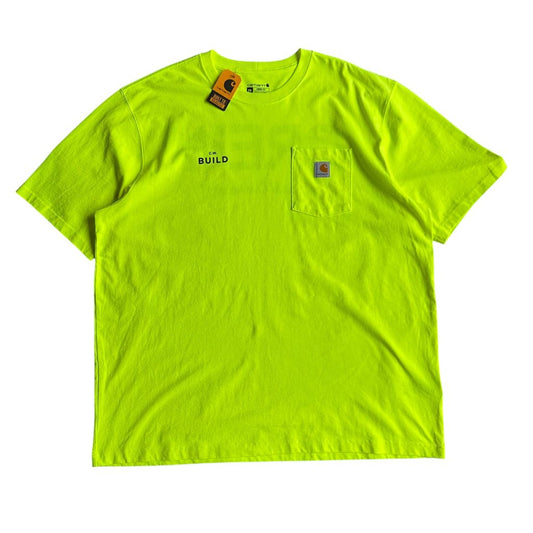 【DEAD STOCK】Carhartt USA S/SL Pocket Tee ポケT 半袖 セーフティグリーン 企業ロゴ デッドストック XXL