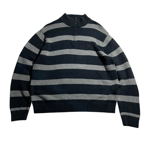 【USED】Chaps Half Zip Border Sweater