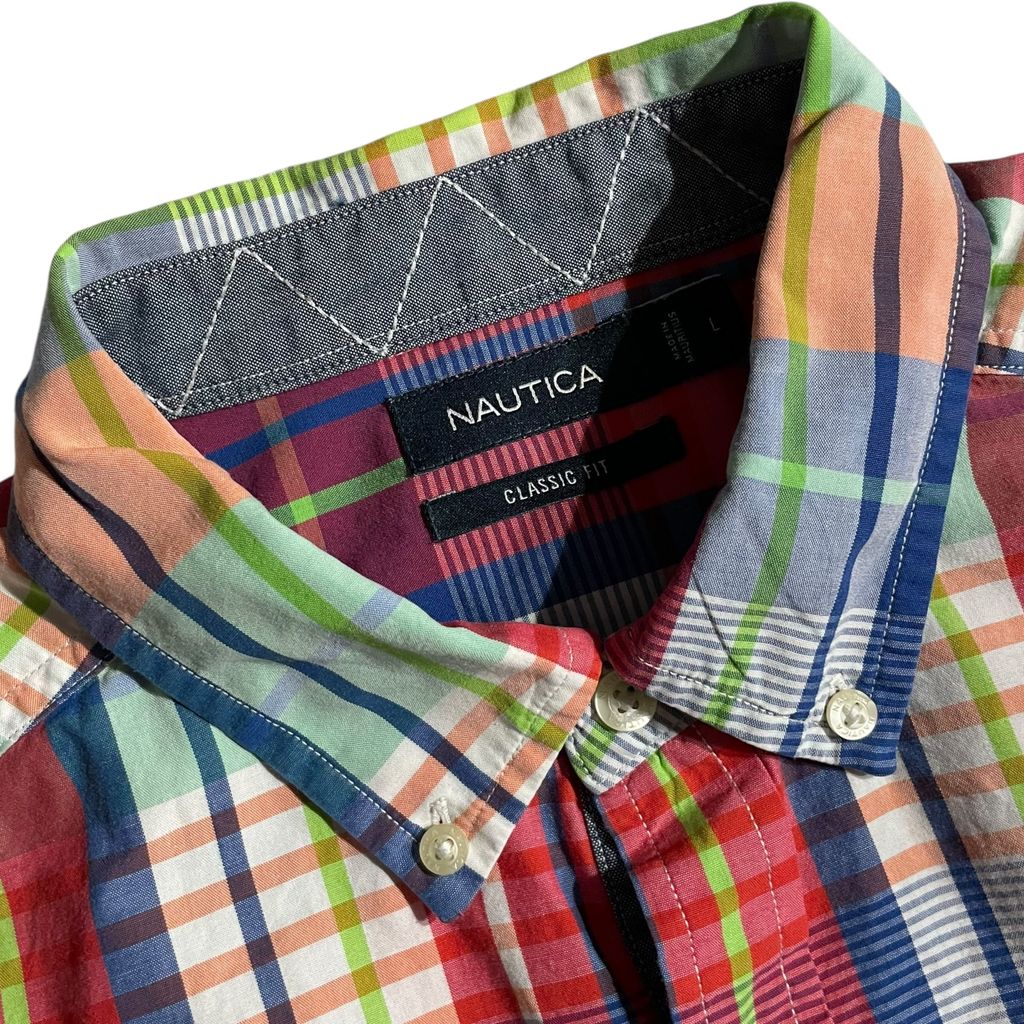 【USED】Nautica Check BD Shirt