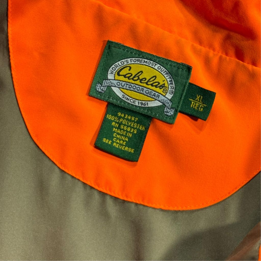 【USED】Cabela's Quilted Half-Zip Pullover Jacket Orange x Brown XL / カベラス キルティング ハーフジップ プルオーバー ジャケット ハンティング オリーブ ブラウン オレンジ アウトドア