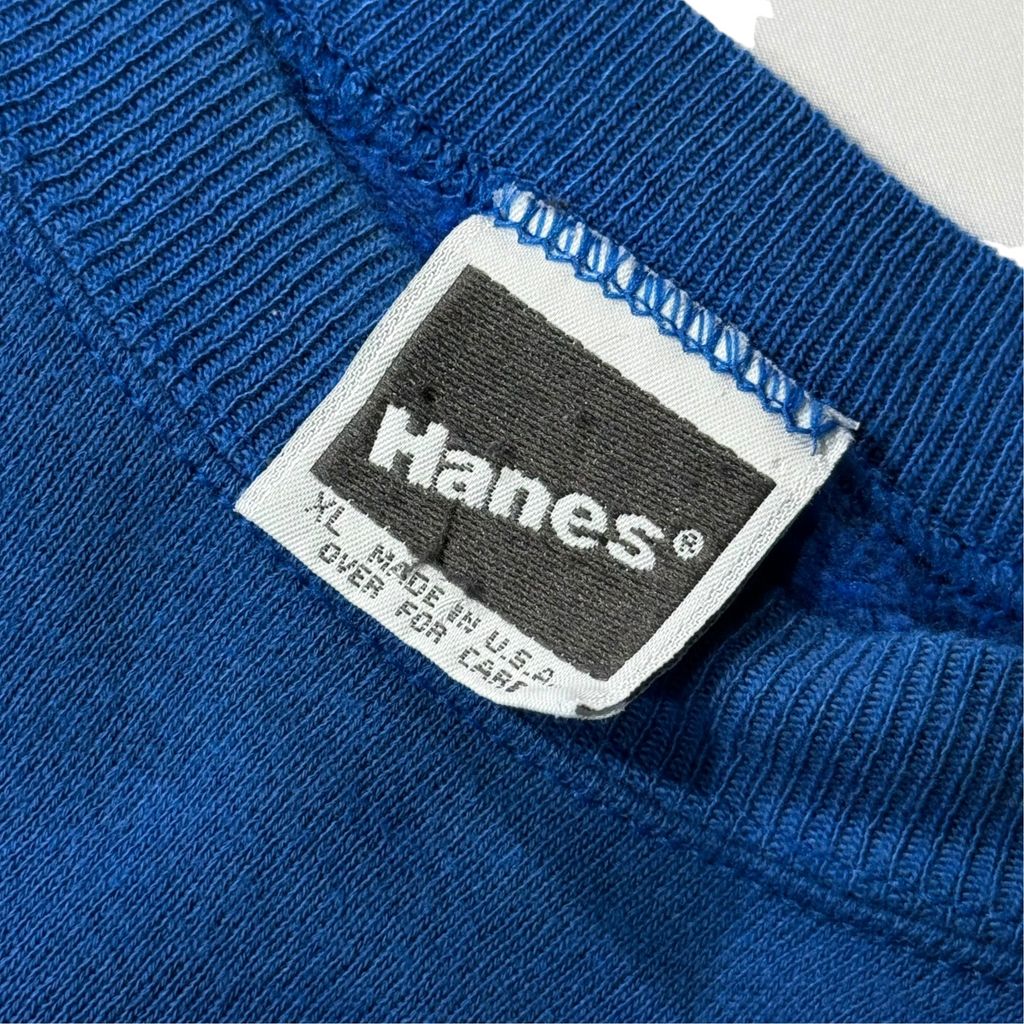 【USED】80s USA製 Hanes Plain Raglan Sweat Blue XL / ヘインズ 青タグ 無地 ラグラン スウェット ロイヤルブルー USA製 XLサイズ ヴィンテージ 古着