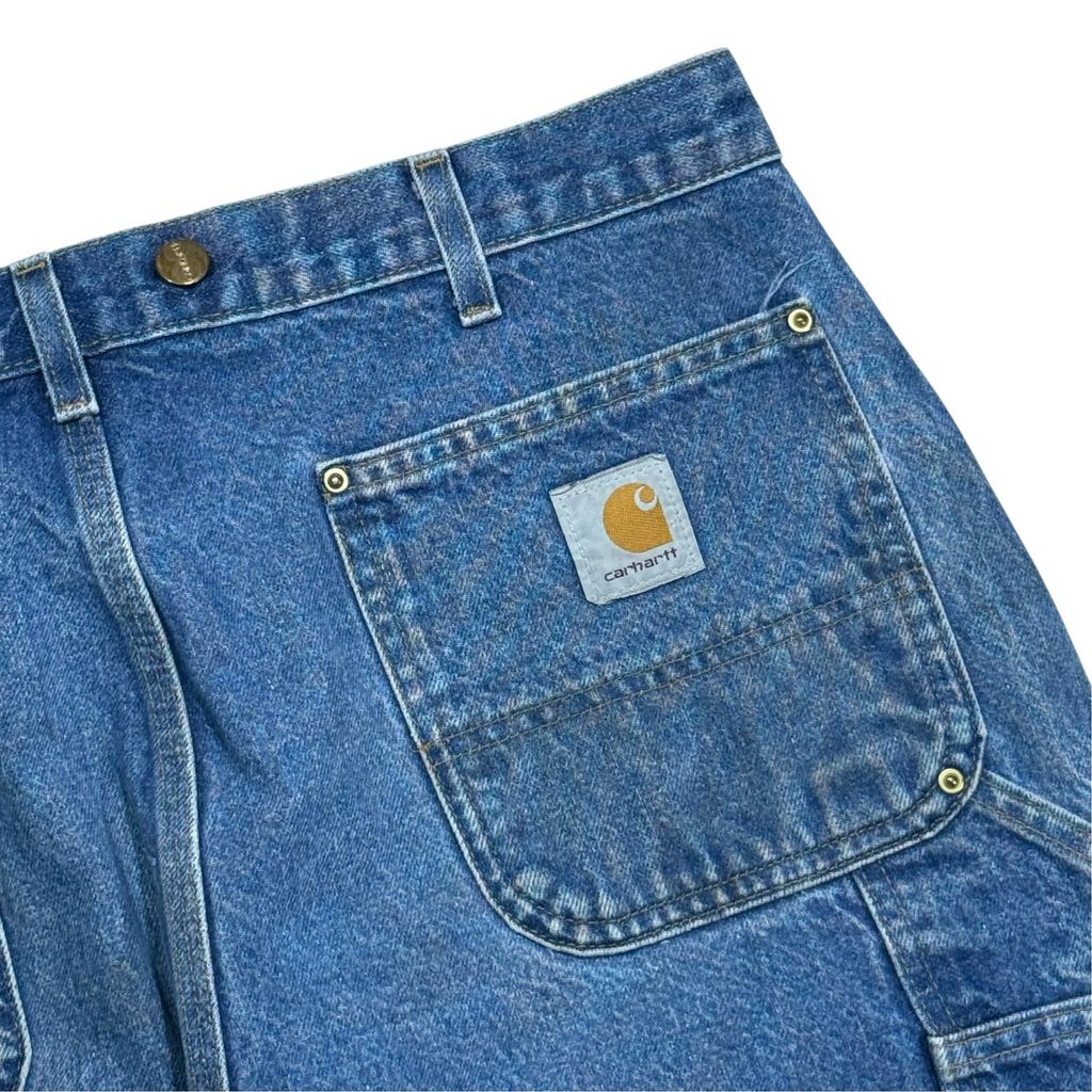 【USED】Carhartt B07 DNM Double Knee Denim Painter Pants Blue 38 / カーハート ダブルニー デニム ペインターパンツ ブルー 青 デニム地 ワークウェア ビンテージ 古着 USED
