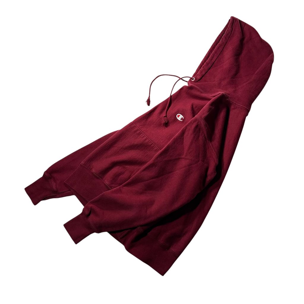 【USED】Champion REVERSE WEAVE Hoodie Red M JPN XL / チャンピオン リバースウィーブ スウェット パーカー プルオーバー フーディー ボルドー 赤 目付き ホンジュラス製 メンズ ユニセックス 古着