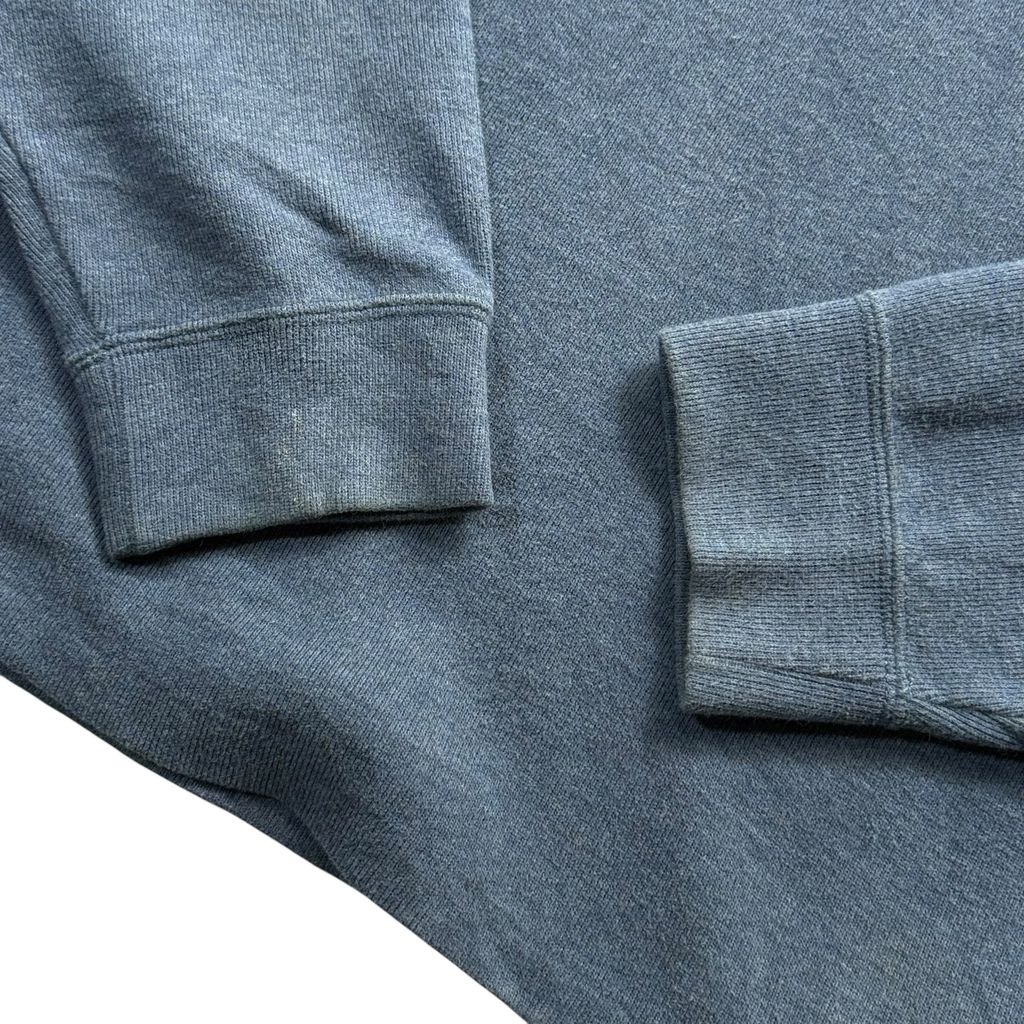 【USED】Polo by Ralph Lauren Half-Zip Cotton Sweat Heather Blue XL / ポロ バイ ラルフローレン ハーフジップ コットン スウェット トレーナー 霜降り ブルー ポニー刺繍 XL 古着