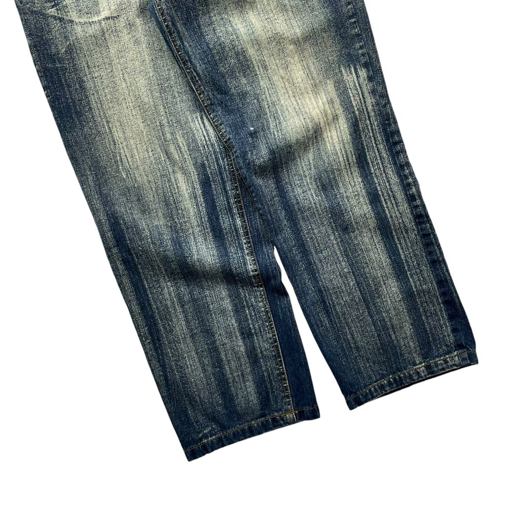 Raw Blue Loose Fit Bleach Denim