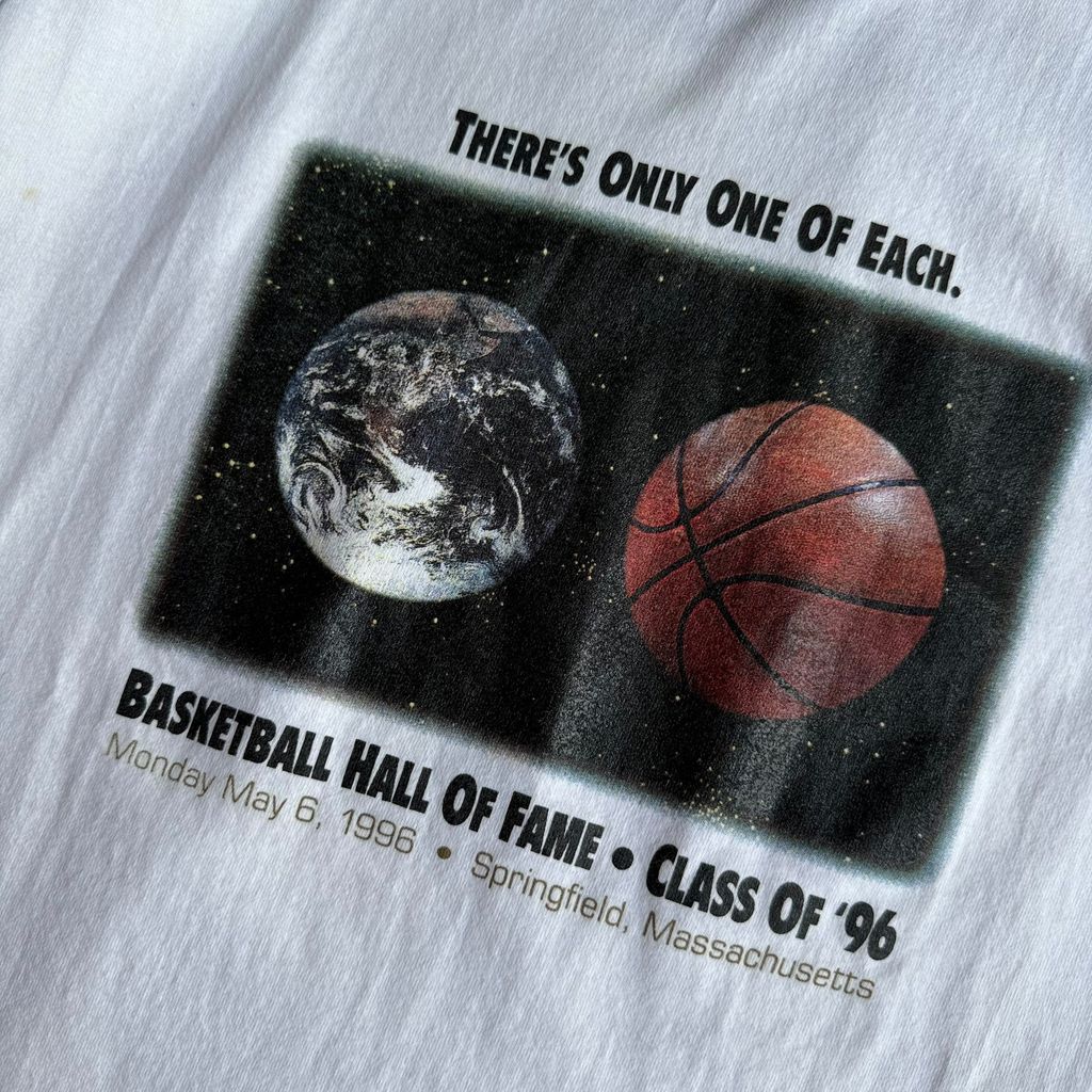 【USED】FRUIT OF THE ROOM 1996 "Basketball Hall of Fame" S/SL TEE 半袖Tシャツ Lサイズ シングルステッチ