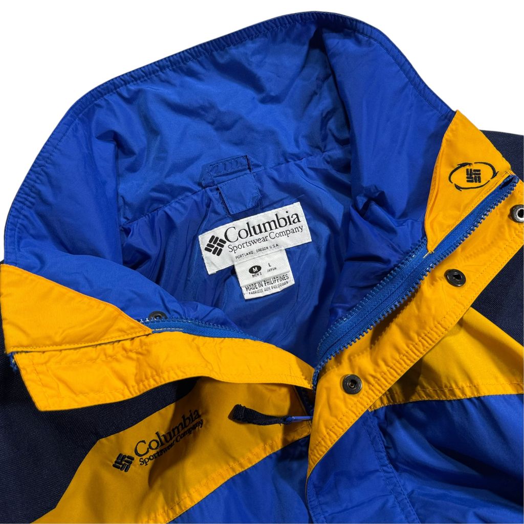 【USED】90s COLUMBIA Bugaboo Interchange Jacket Blue x Yellow x Navy M / コロンビア バガブー ナイロンジャケット マウンテンパーカー 切替 90年代