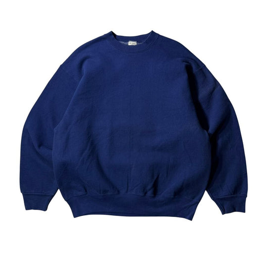 【USED】MUNSINGWEAR SUPER COTTON Plain Sweat Navy L 90s USA製 / マンシングウェア スーパーコットン 無地 クルーネック スウェット ネイビー 紺 USA製 Lサイズ 古着