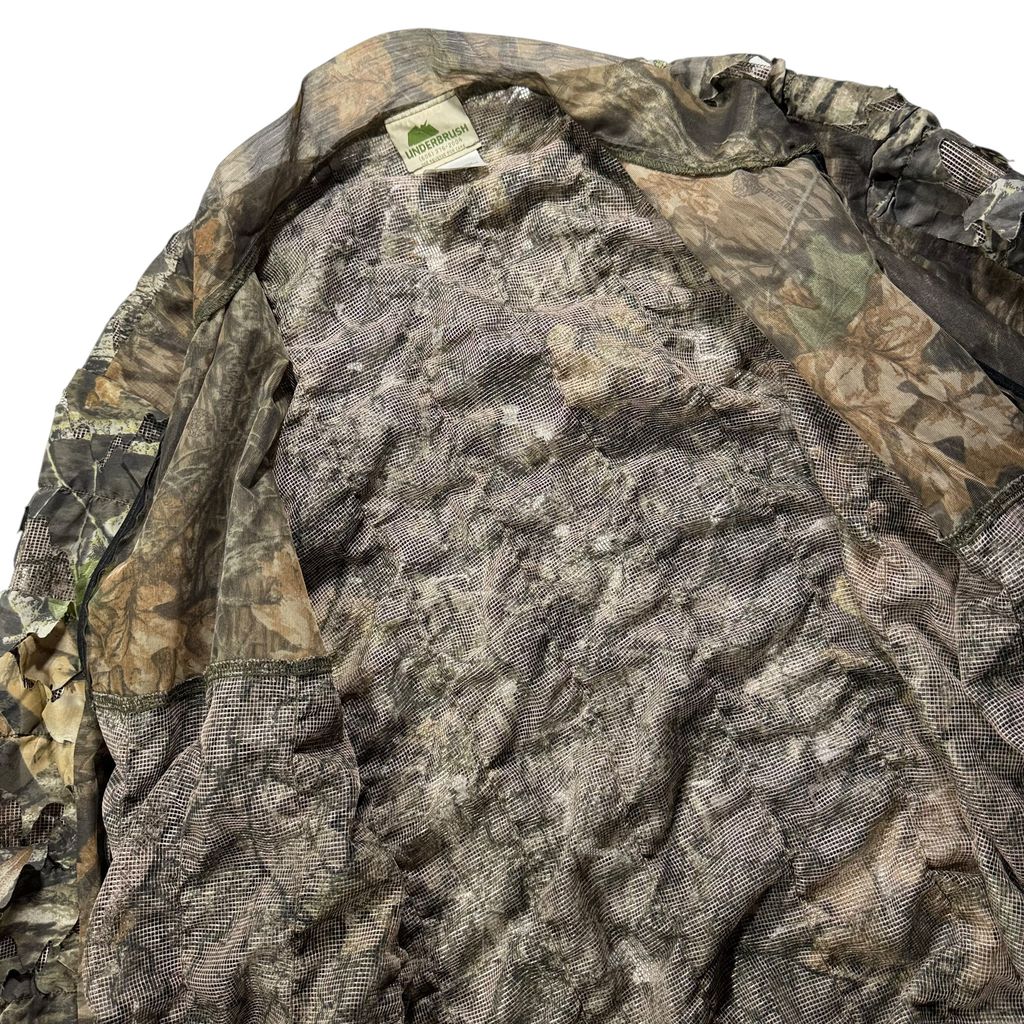 【USED】90s〜00s UNDERBRUSH Mossy Oak Break-Up 3D Leaf Camo Jacket XL / アンダーブラッシュ モッシーオーク ブレイクアップ 3Dリーフカモ 迷彩柄 ジップアップジャケット ギミック 90年代 ヴィンテージ 古着 USED
