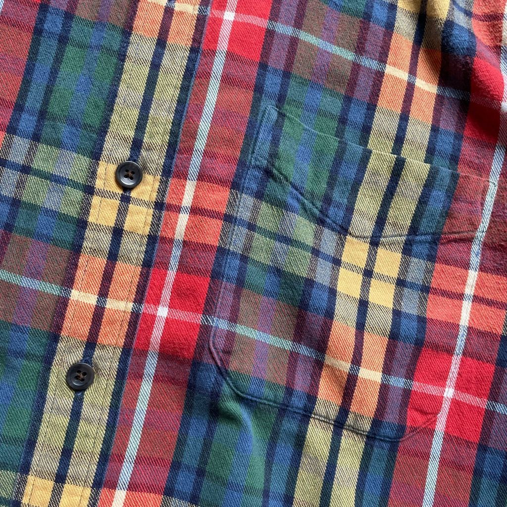 L.L. Bean Multicolor Check L/SL Cotton BD Shirt