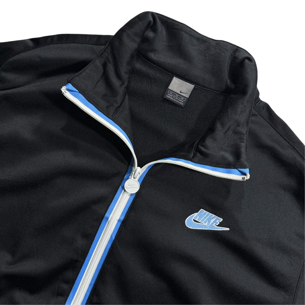 【USED】00s NIKE SUPREME COURT Track Jacket Black x Light Blue XL / ナイキ シュプリームコート トラックジャケット ジャージ 刺繍ロゴ 00年代