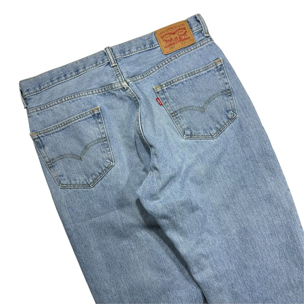 【USED】Levi's 550 Relaxed Fit Tapered Denim Pants Blue 36 x 30 / リーバイス 550 リラックスフィット テーパード デニム パンツ ブルー ウォッシュデニム 太め テーパード