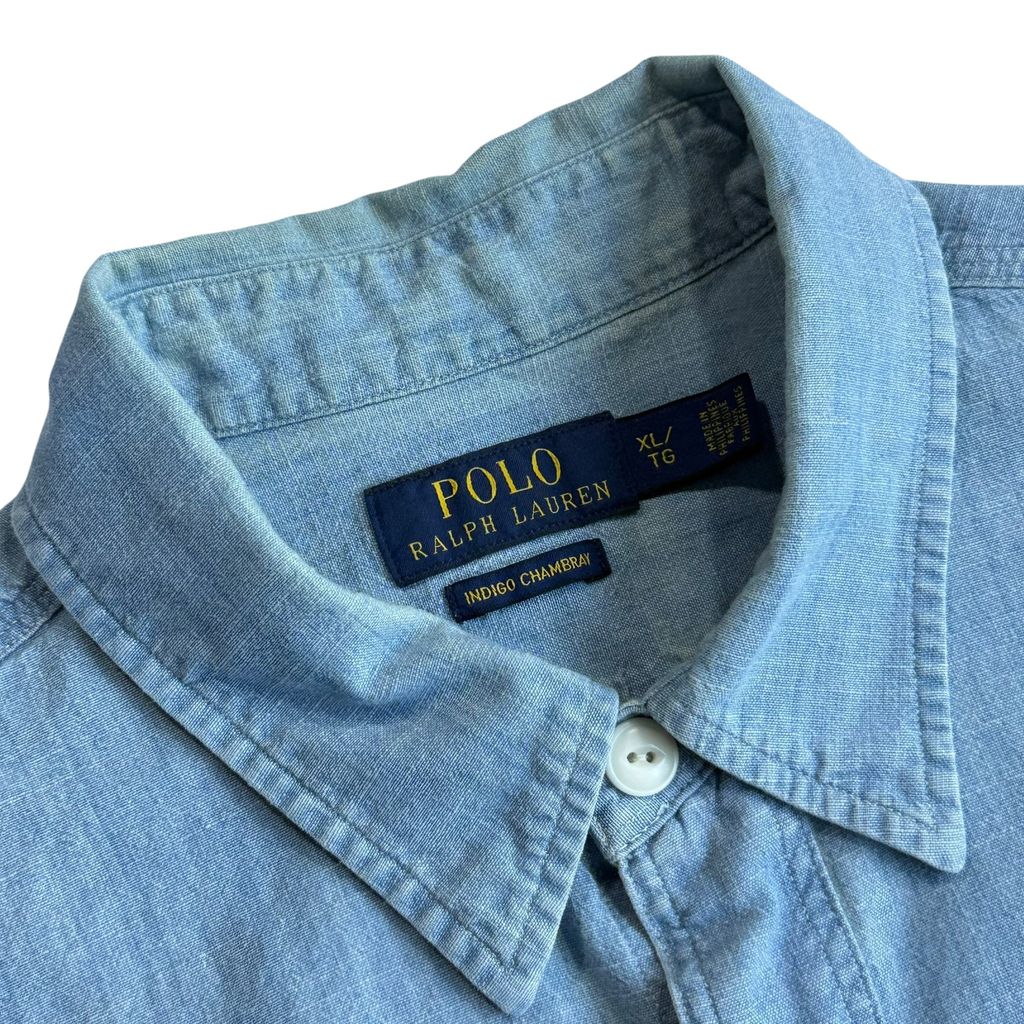 【USED】POLO RALPH LAUREN S/SL DENIM SHIRT XLサイズ