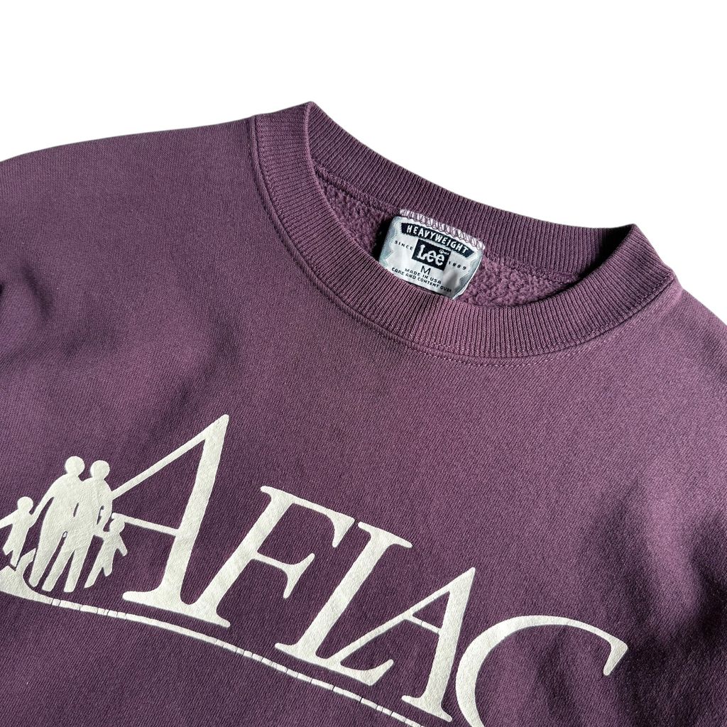 【USED】90s Lee Made in USA "AFLAC" Crewneck Sweat