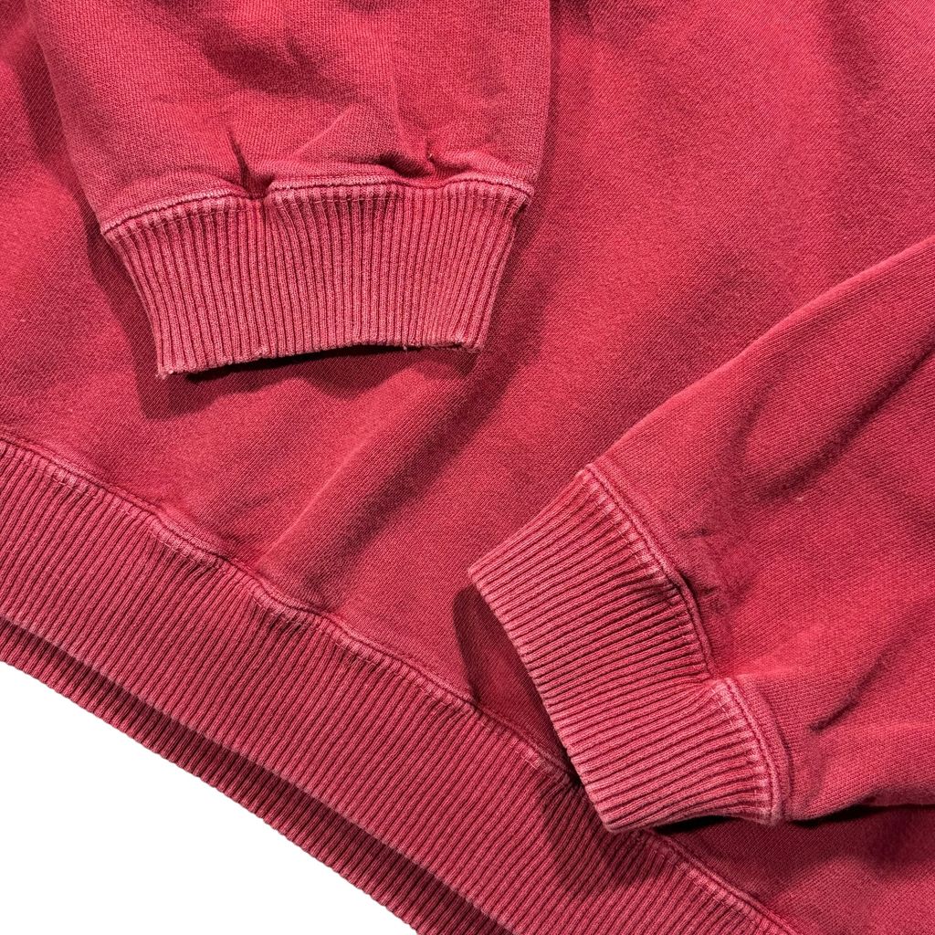 【USED】90s EBTEK Eddie Bauer Center Logo Sweat Wine L MADE IN CANADA / エディーバウアー エビテック センターロゴ 刺繍 クルーネック スウェット トレーナー エンジ バーガンディ カナダ製