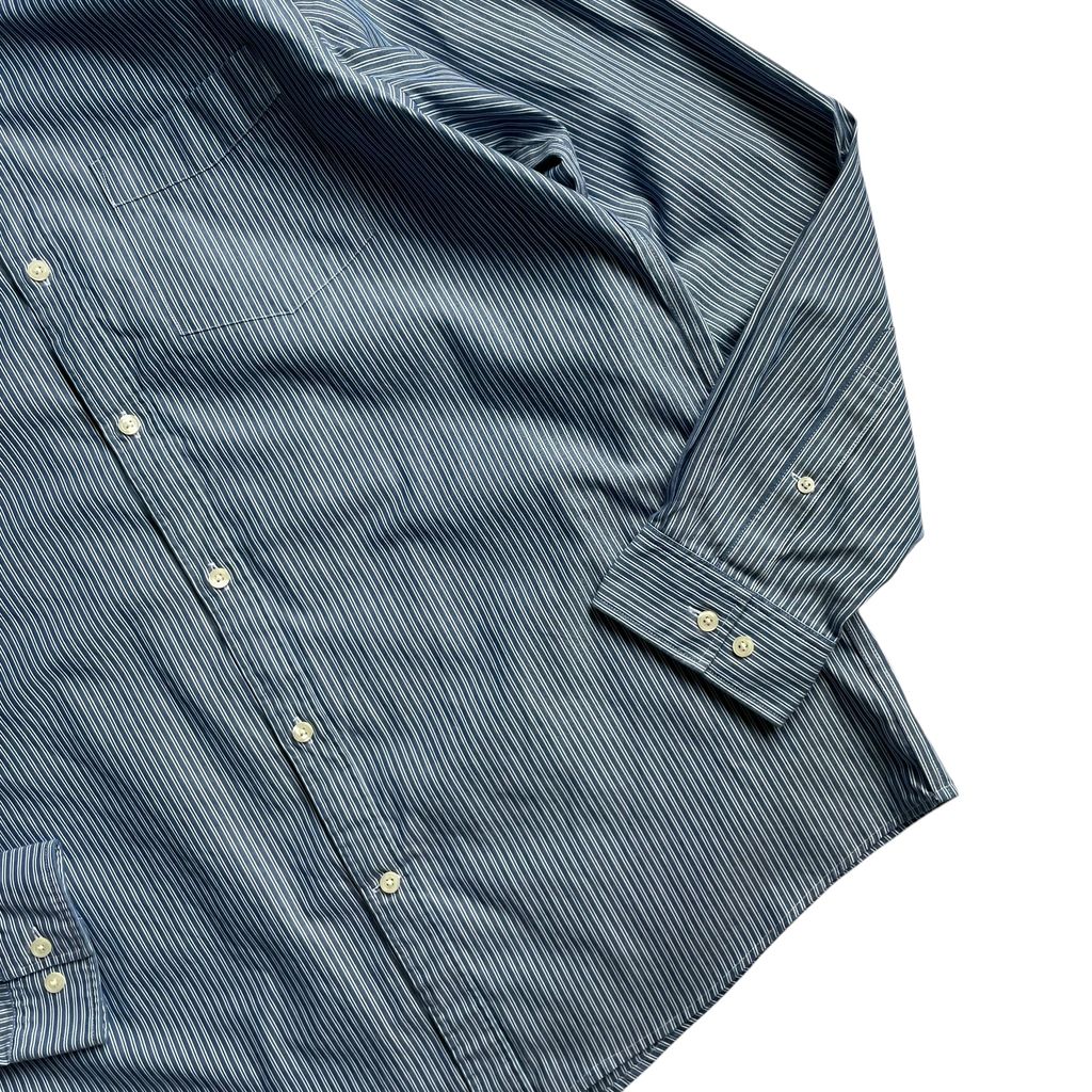 Eddie Bauer Cotton Stripe L/SL BD Shirt Wrinkle Resistant Relaxed Fit