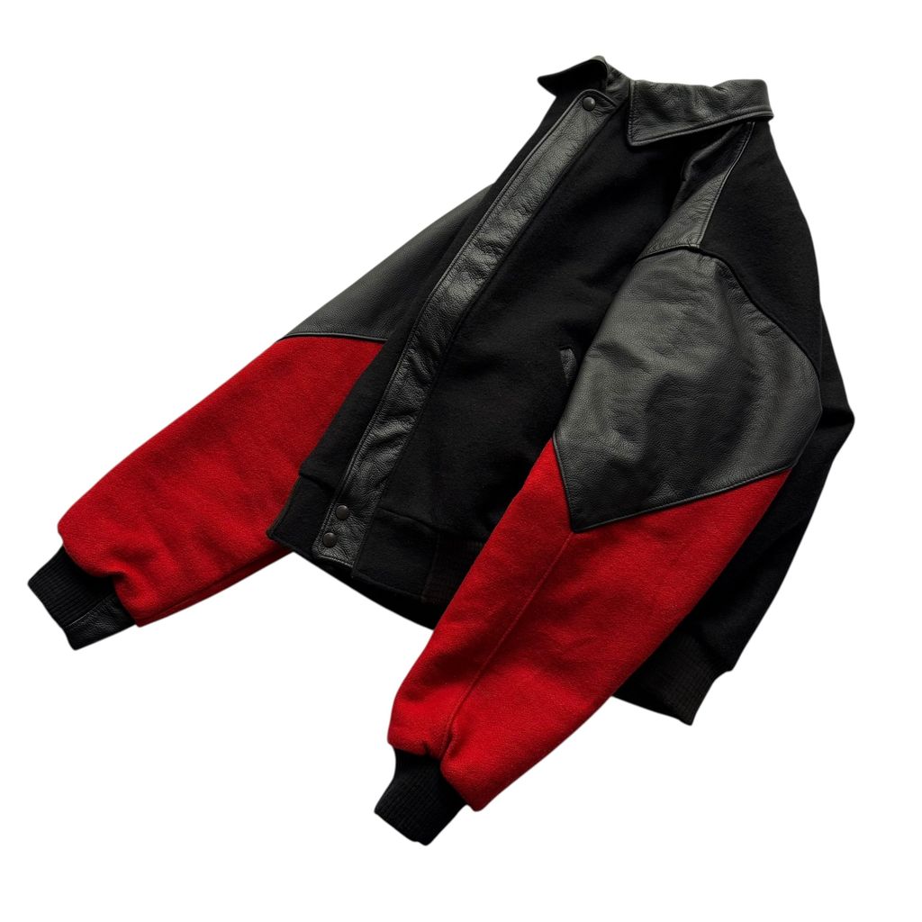 【USED】Carroll Original Wear Melton  Lether Sleeve Virsity Jacket "Made in USA"
